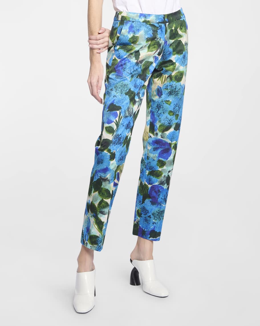 Dries Van Noten Poumas Slim-Fit Printed Pants | Neiman Marcus