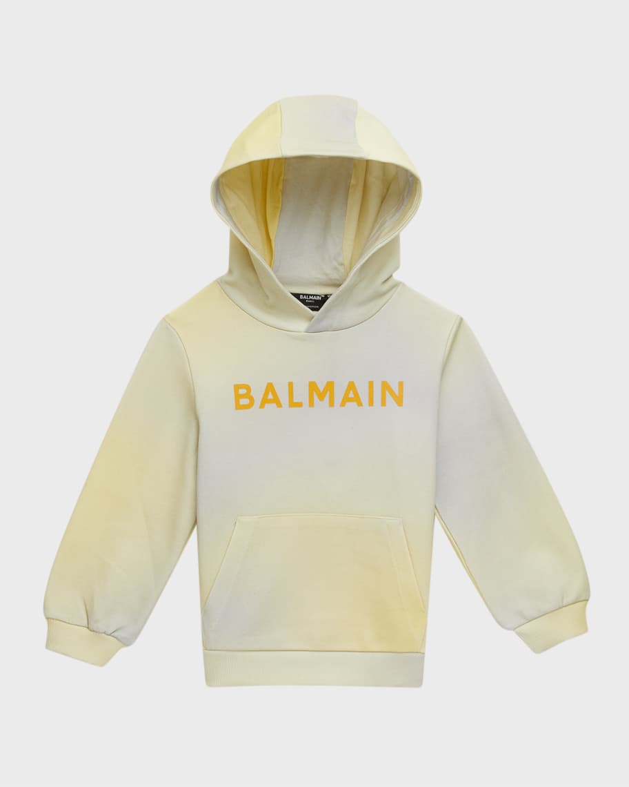 Balmain Boy's Logo-Print Tie Dye Hoodie, Size 12-16 | Neiman