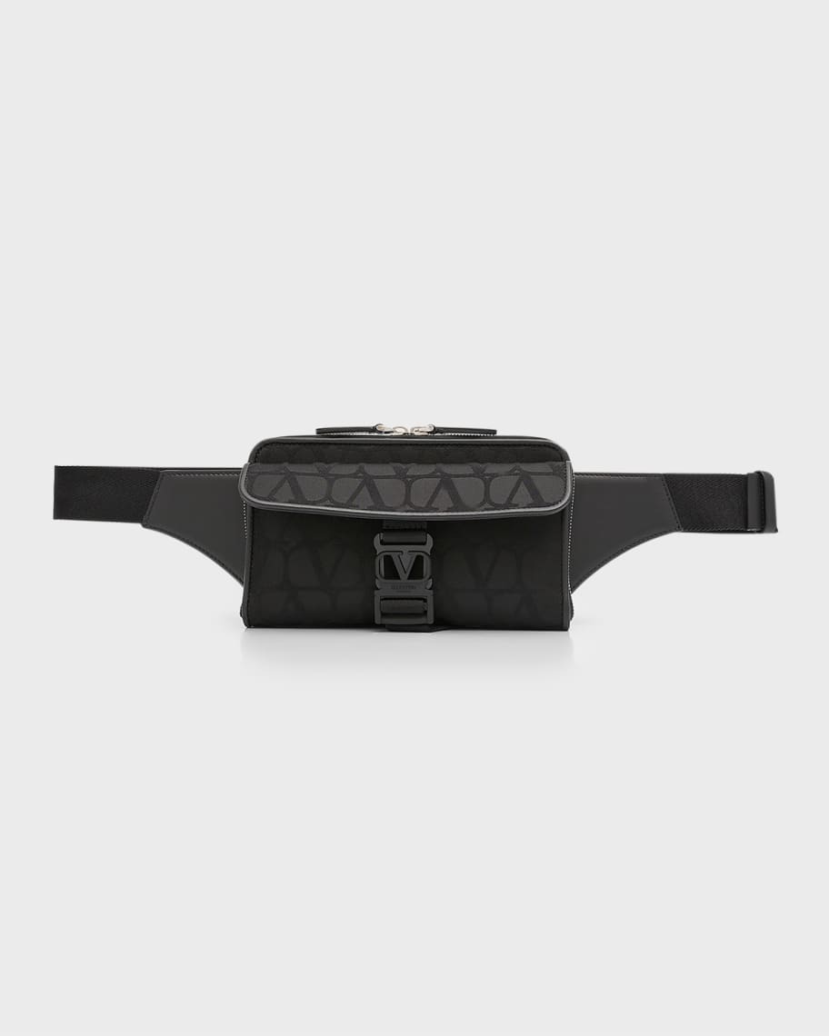Valentino Garavani Men's Toile Iconographe Belt Bag | Neiman Marcus