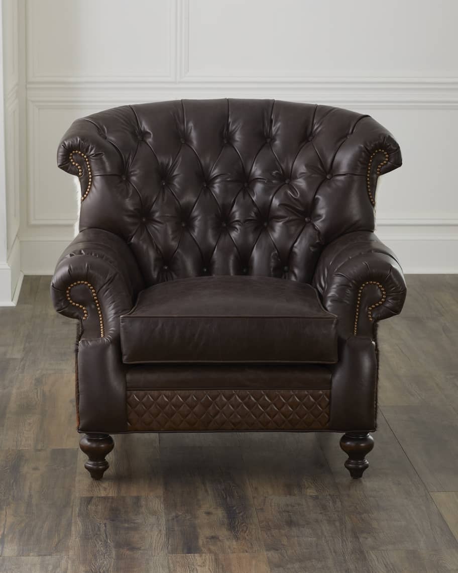 Old Hickory Tannery Freyja Leather & Hide Chair Neiman Marcus