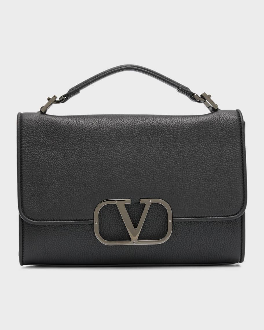 Valentino Garavani Mens VLogo Grainy Leather Crossbody Bag | Neiman Marcus Valentino Garavani Mens VLogo Grainy Leather... 