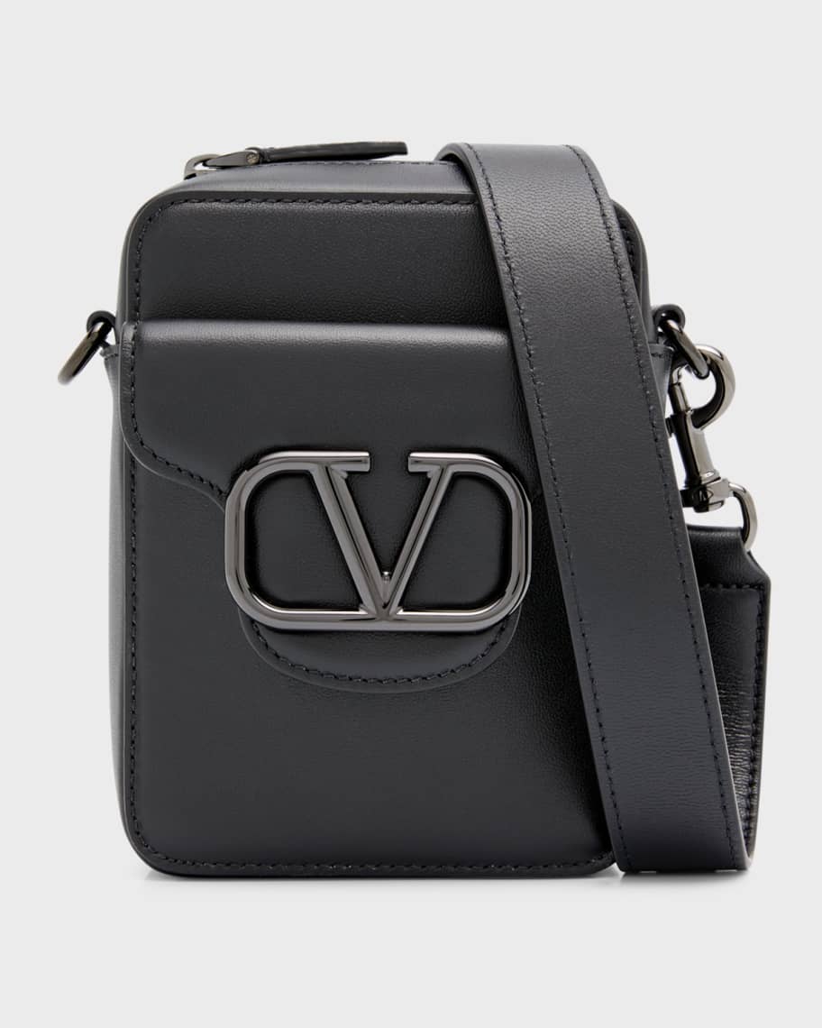 Valentino Garavani Men's VLogo Leather Crossbody Bag