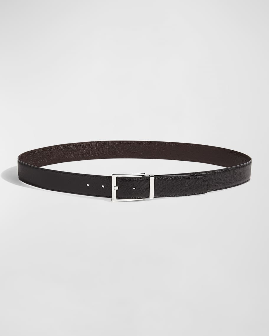 Ferragamo Men's Double Adjustable Leather Belt | Neiman Marcus