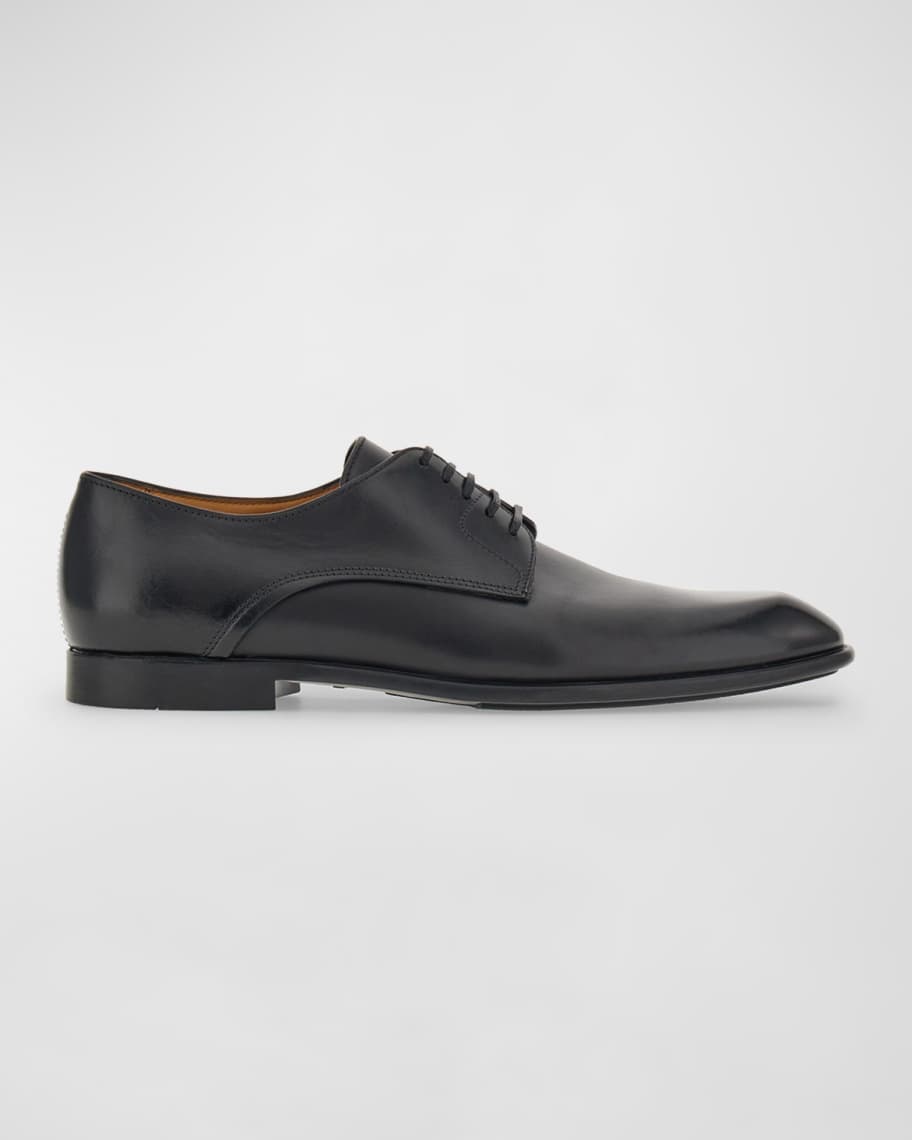 Ferragamo Men's Fosco Leather Derby Shoes | Neiman Marcus