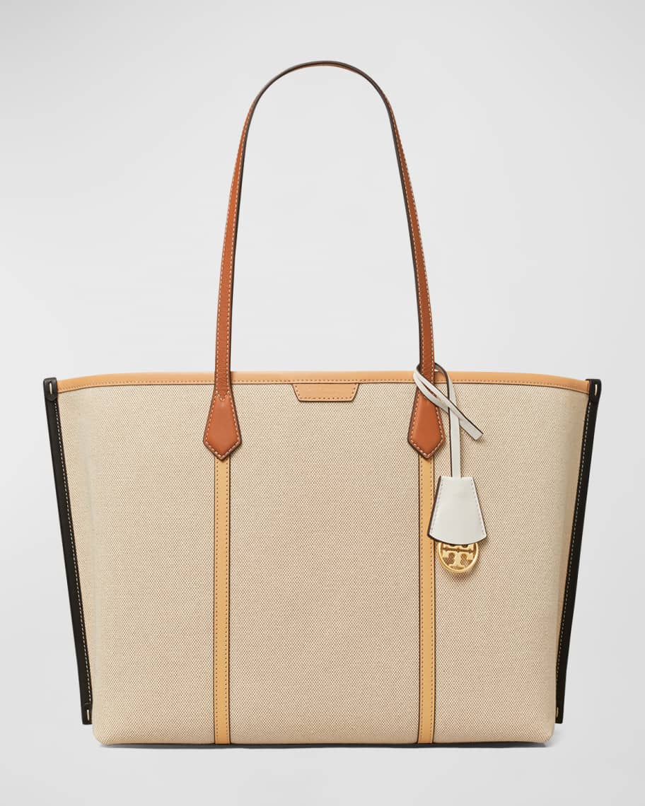 Lauren by Ralph Lauren Perri Woven Leather Tote Bag in White