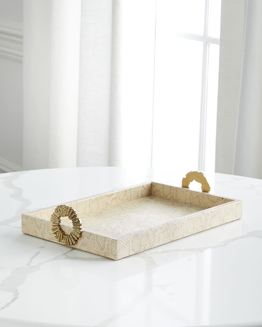 John-Richard Collection Dazzle Vegan Snakeskin Tray, Small