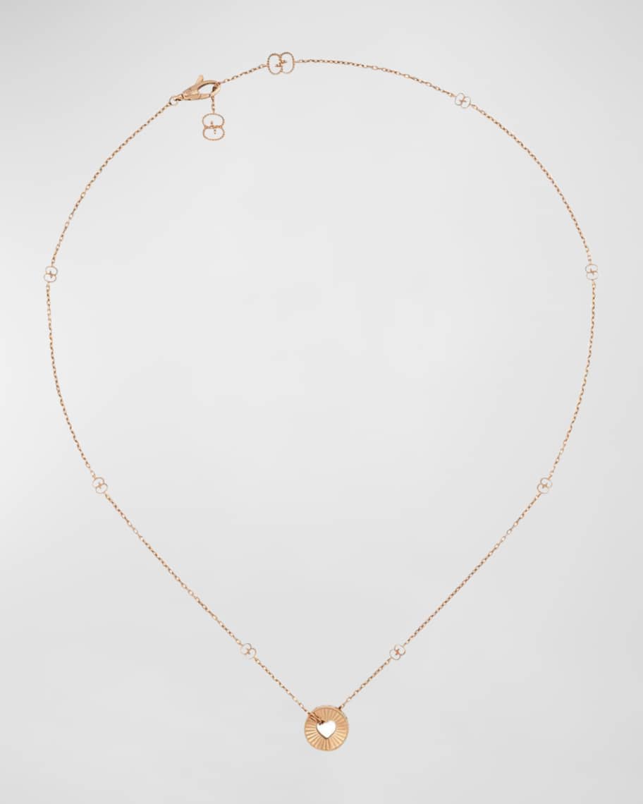 Gucci 18k Rose Gold Icon Heart Necklace Neiman Marcus