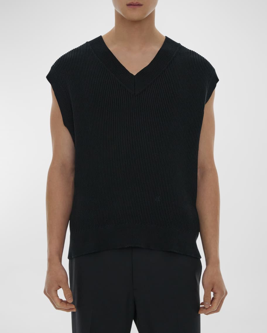 Helmut Lang Men's Mark V-Neck Knit Vest | Neiman Marcus