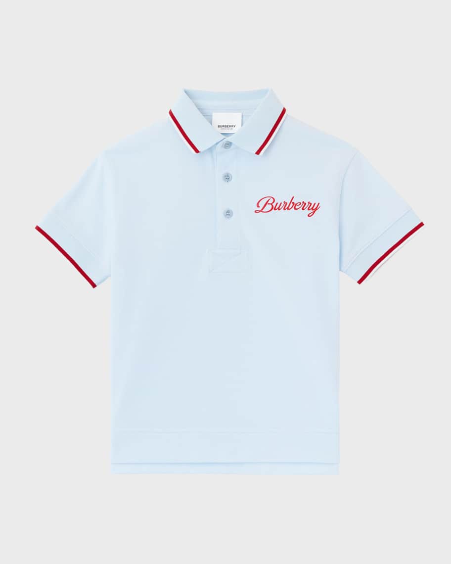 Burberry Boy's Langton Script Logo-Print Polo Shirt, Size 4-12 | Neiman ...