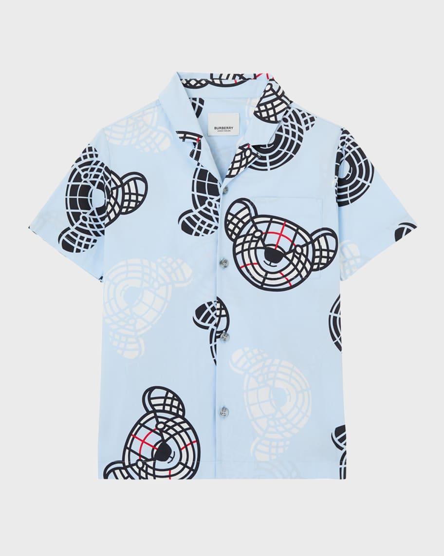 Burberry Boy's Herbie Bear Graphic Button Down Shirt, Size 6-14 ...