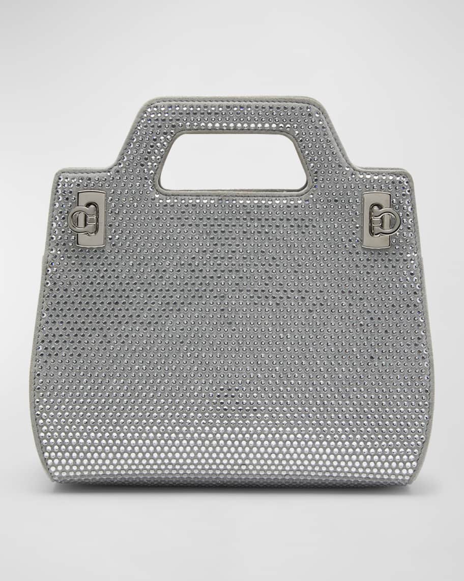 Image 1 of 6: Wanda Mini Strass Crystal Top-Handle Bag