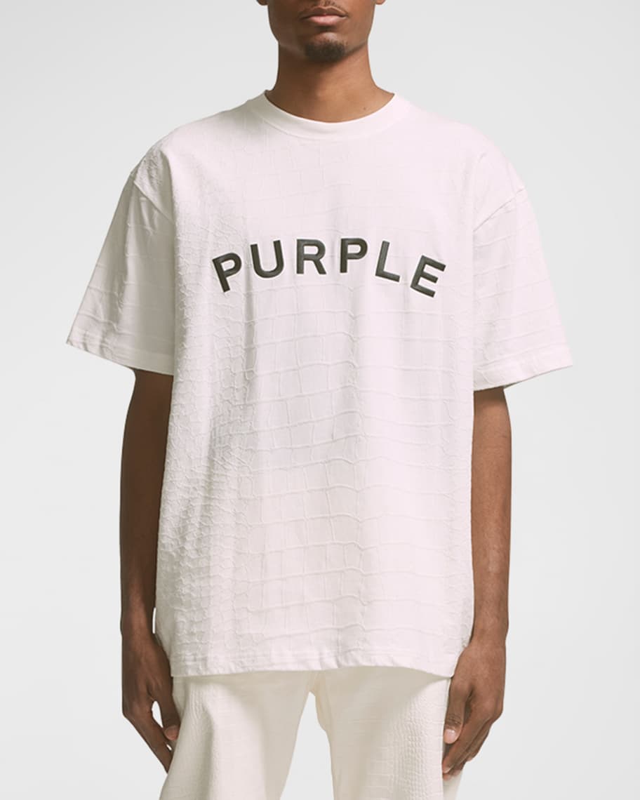 Purple Men's Mercerized Floral T-Shirt