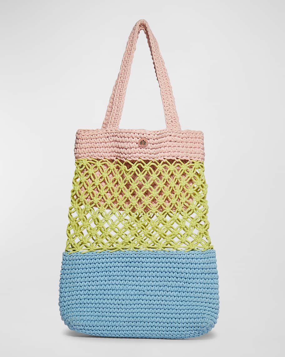 Lele Sadoughi Multicolor Crochet Straw Tote Bag Neiman Marcus