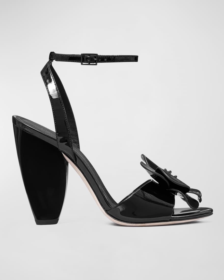 Tory Burch - Black Patent Leather Aerin Mule Sandals w/ Logo Sz