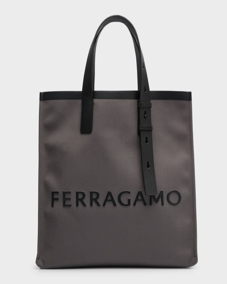 Ferragamo Men's Canvas Logo Tote Bag