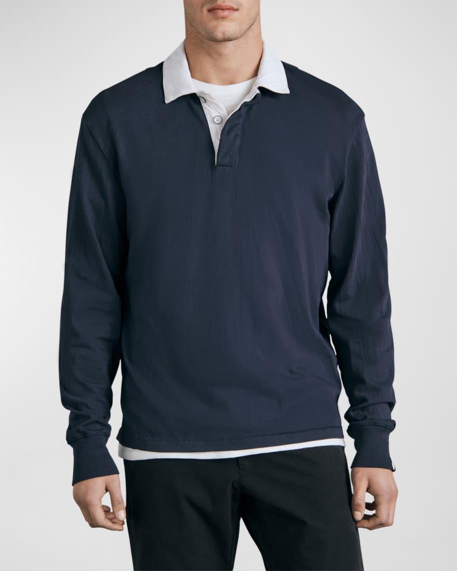 Rag & Bone Men's Alton ContrastCollar Rugby Shirt Neiman Marcus
