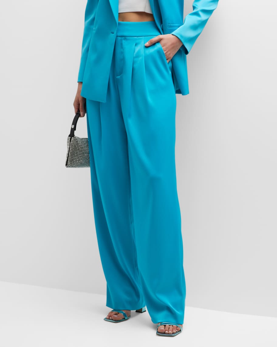 Alice + Olivia Atia HighWaisted DoublePleated Suit Pants Neiman Marcus