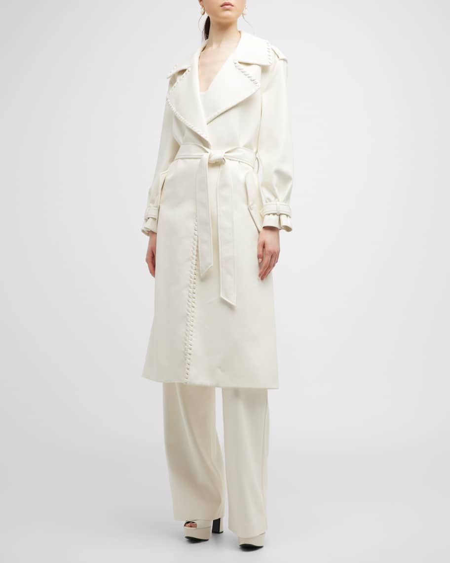 Louis Vuitton Coated Linen Trench Coat with Velvet and Lace Trims