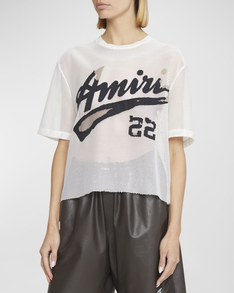 Amiri 22 Mesh Tee with Logo Detail | Neiman Marcus