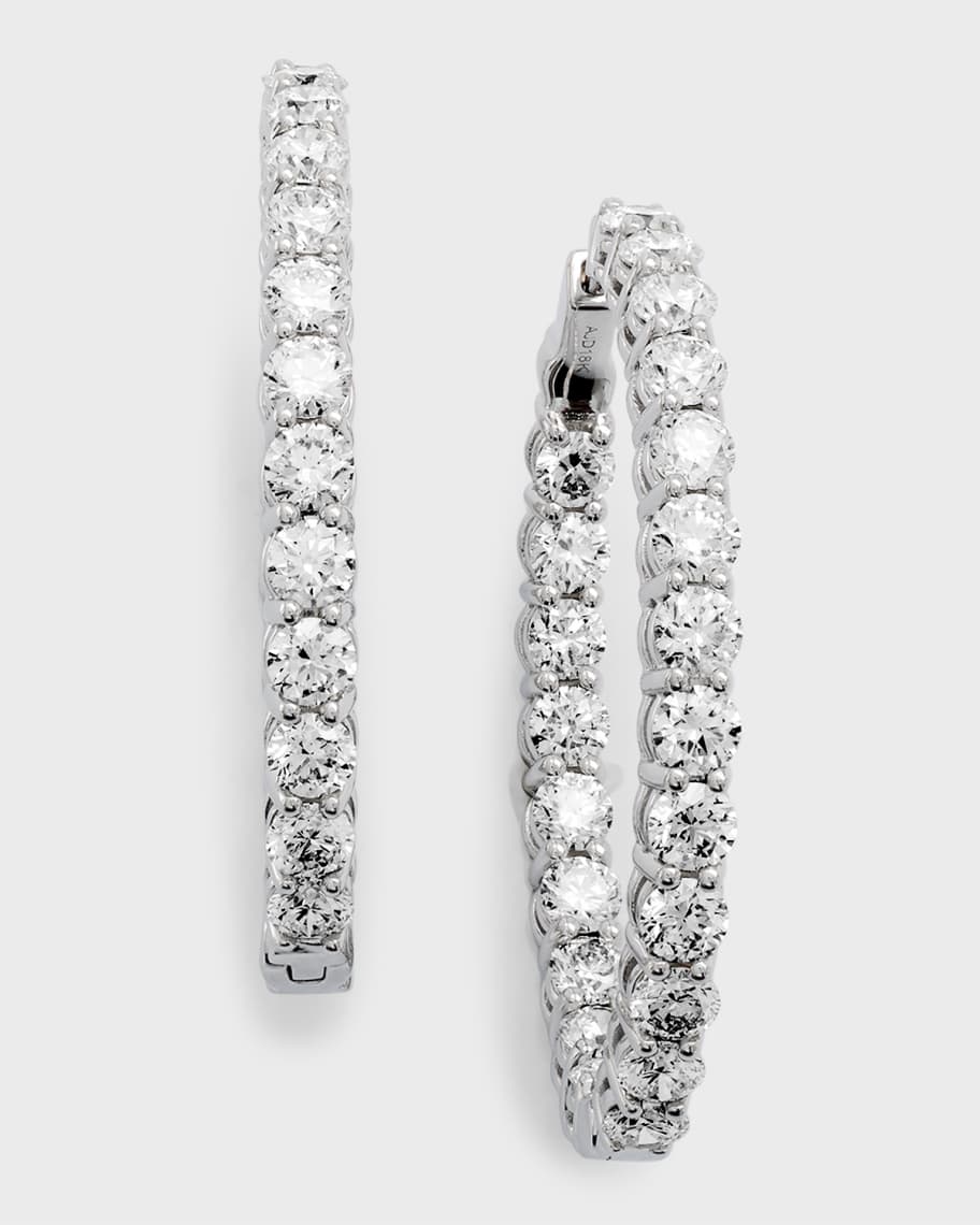Neiman Marcus Diamonds 18K White Gold Diamond Hoop Earrings Neiman Marcus