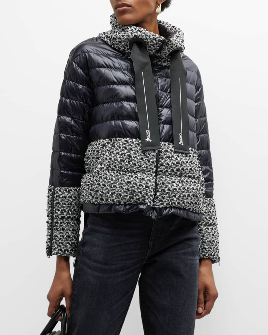 Herno Mixed Media Boucle Puffer Jacket