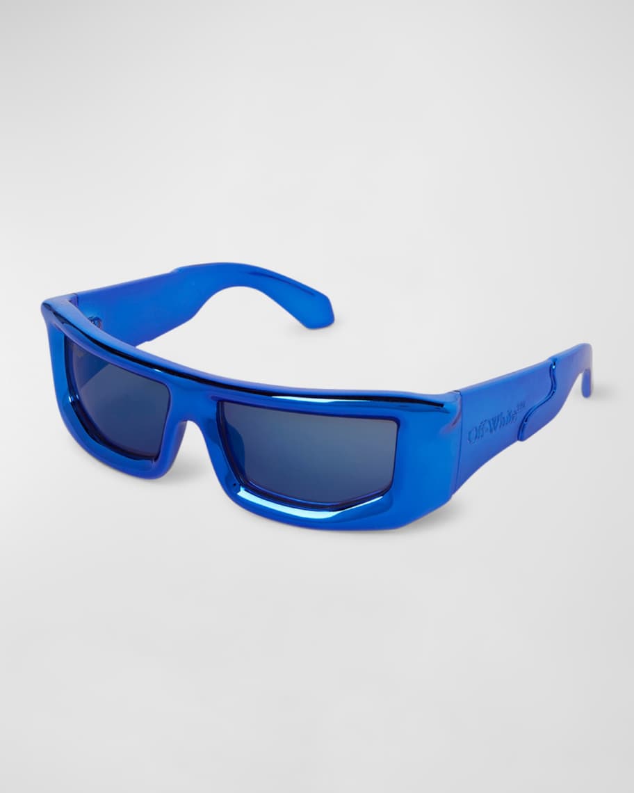 Off-White Men's Volcanite Acetate Wrap Sunglasses | Neiman Marcus