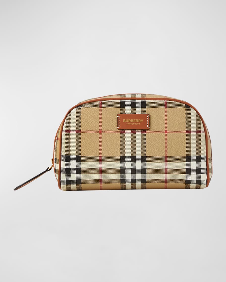 Burberry Small Check Zip Cosmetic Pouch | Neiman