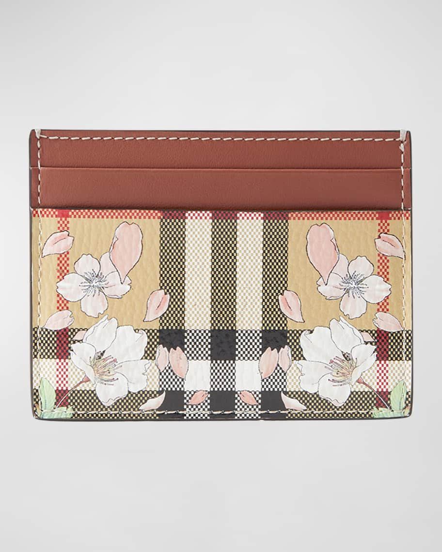 Shop Burberry Somerset Check Canvas Zip Card Holder