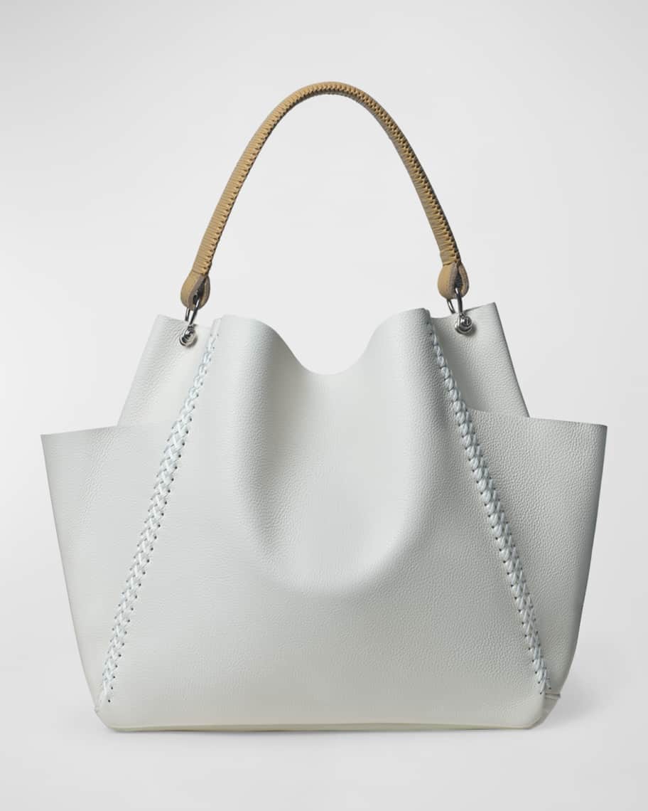 Callista Braided Leather Shoulder Bag w/ Zip Pouch | Neiman Marcus