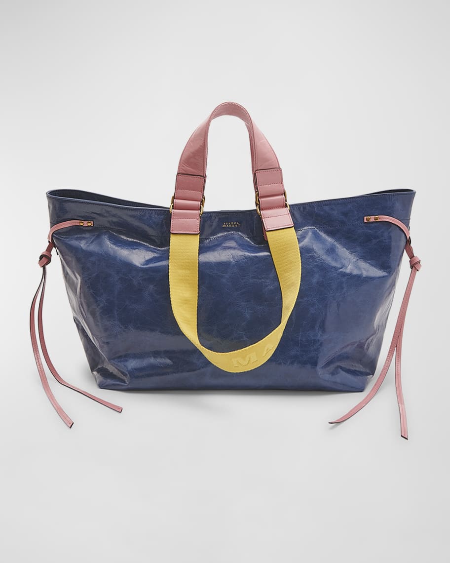 Isabel Marant Wardy Colorblock Shiny Leather Tote Bag | Neiman Marcus