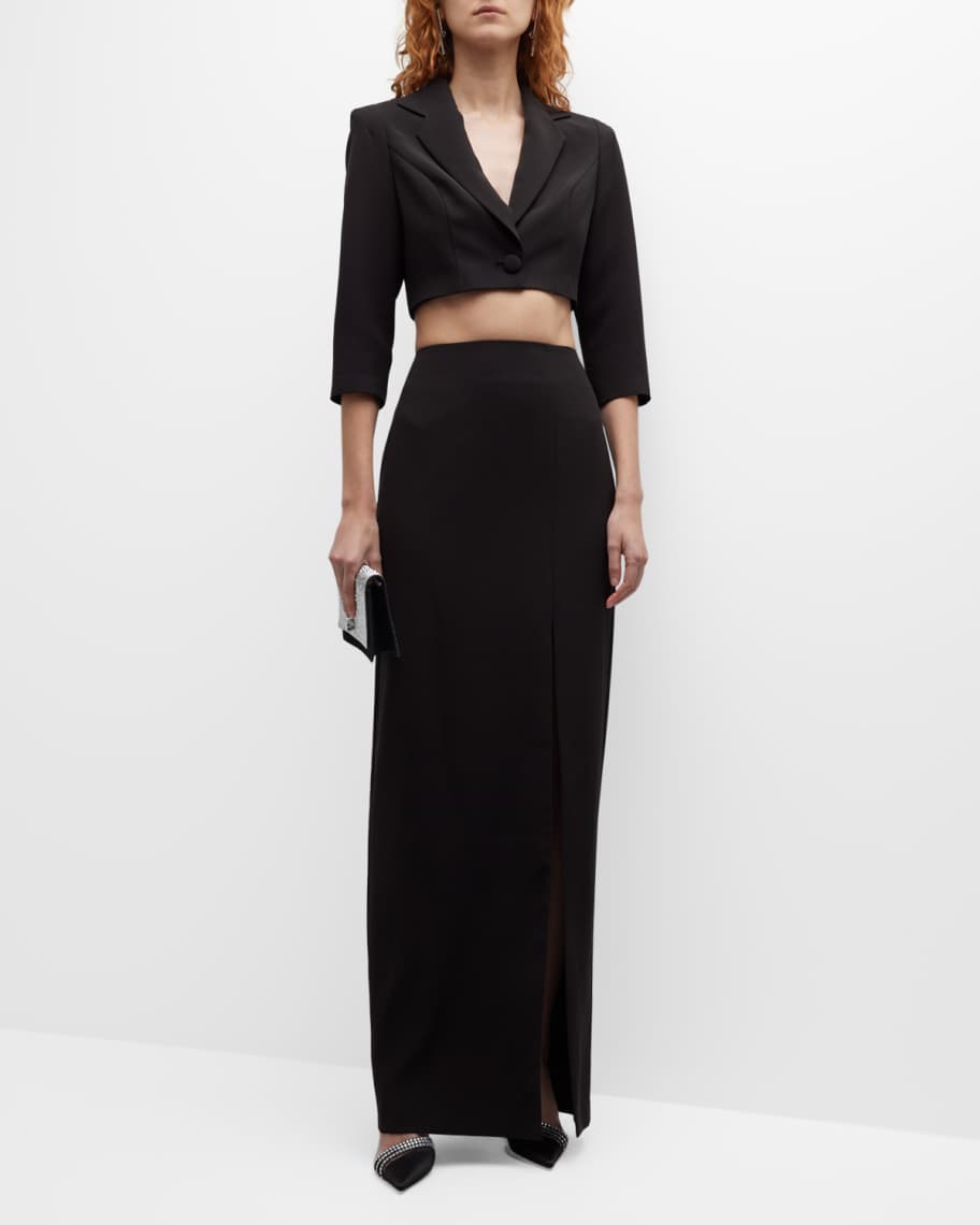 Liv Foster Cropped Blazer and Side-Slit Skirt Set | Neiman Marcus