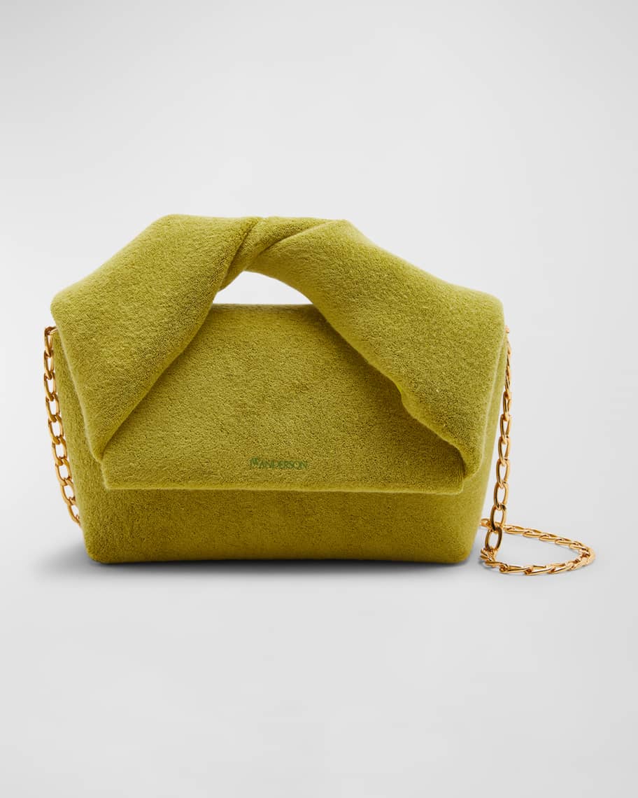 JW Anderson Pink Knit Gold hardware Chain Detail Shoulder Luxury Purse