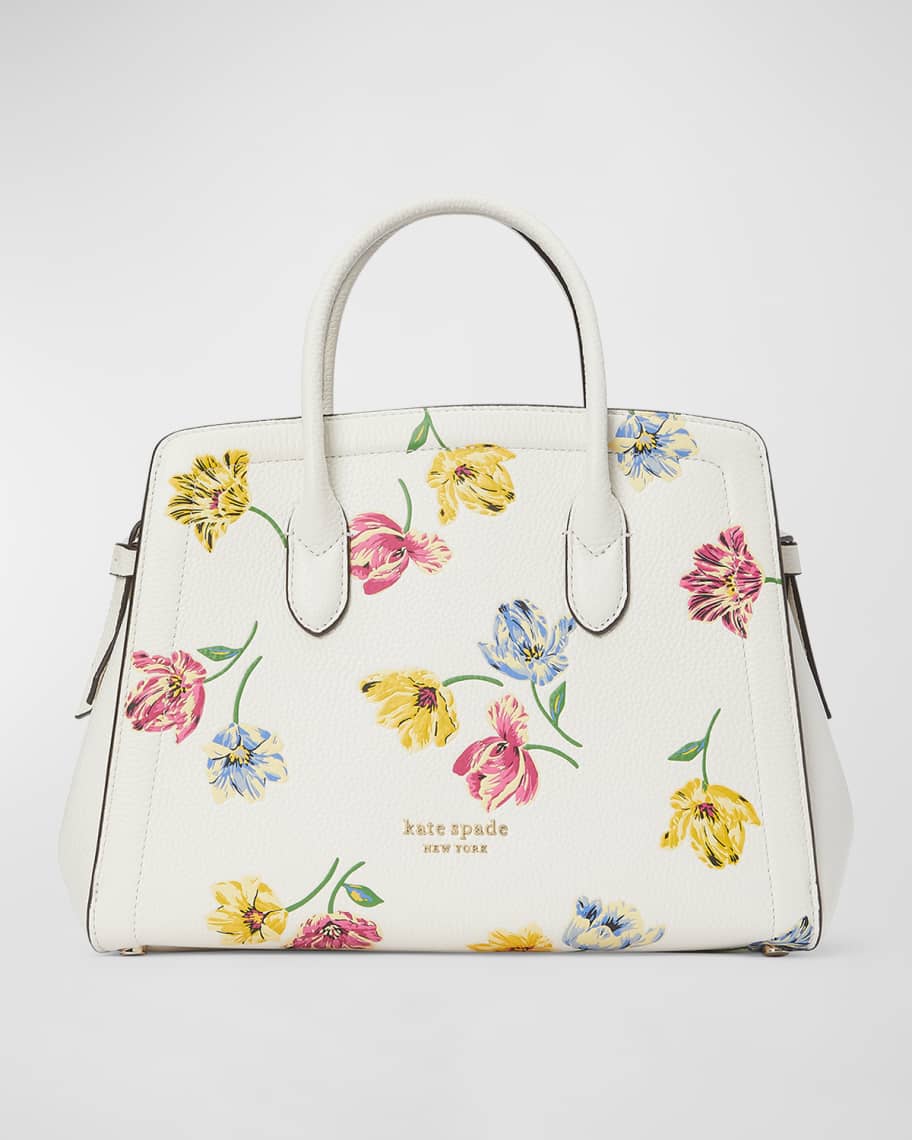 kate spade new york knott medium tulip toss embossed satchel bag