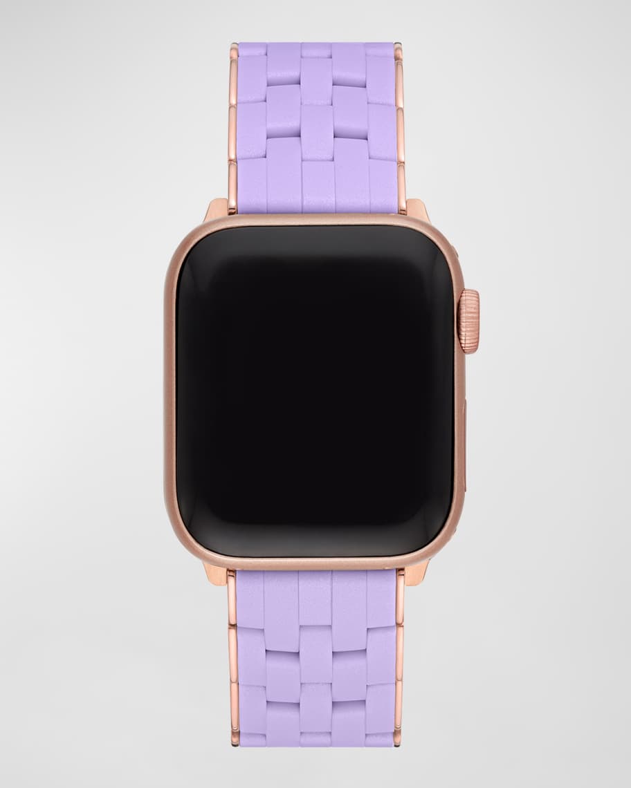 MICHELE Five Link Silicone Wrapped Apple Watch Bracelet Band