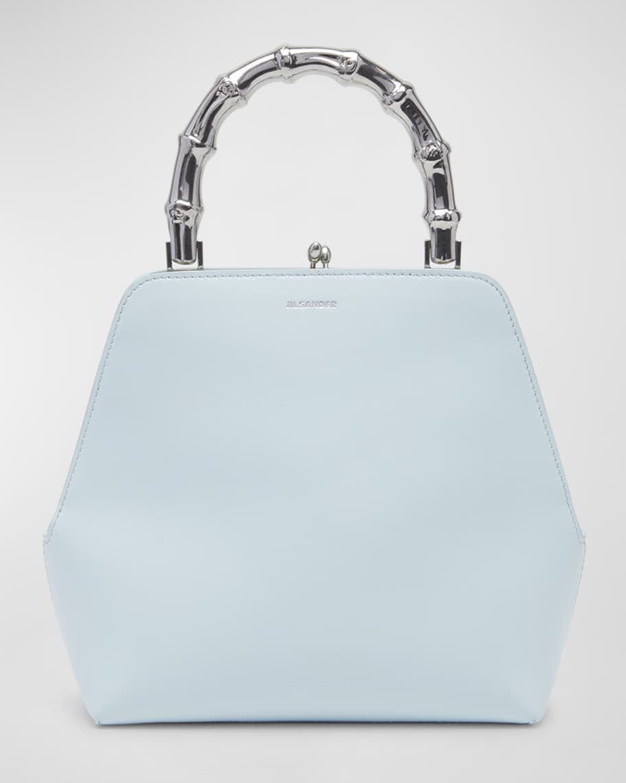 Jil Sander Goji Small Square Bamboo Top-Handle Bag | Neiman Marcus