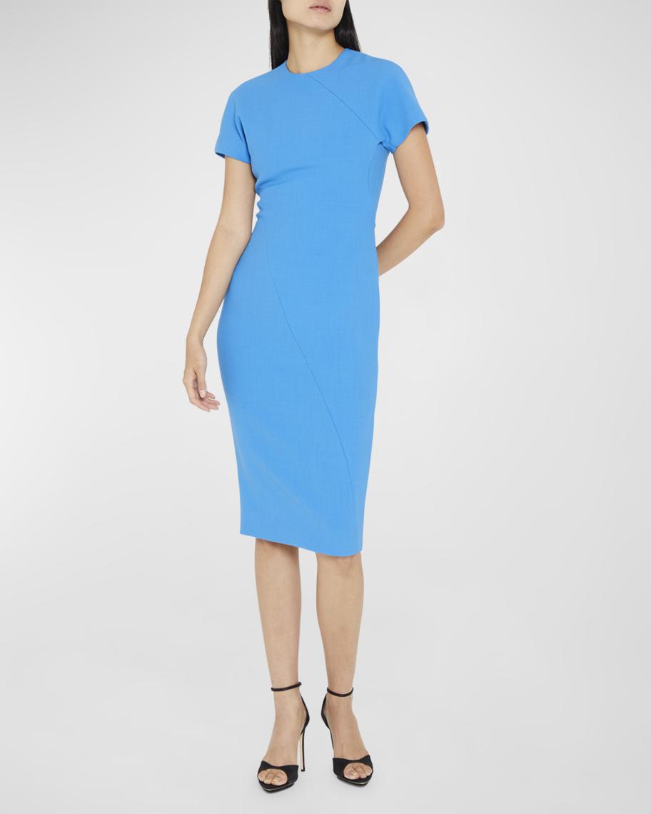 Victoria Beckham Spiral Seam T-Shirt Fitted Dress