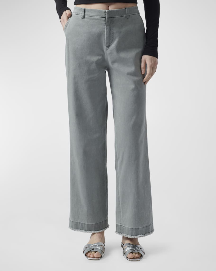 ATM Anthony Thomas Melillo Cotton Twill Wide-Leg Boyfriend Pants