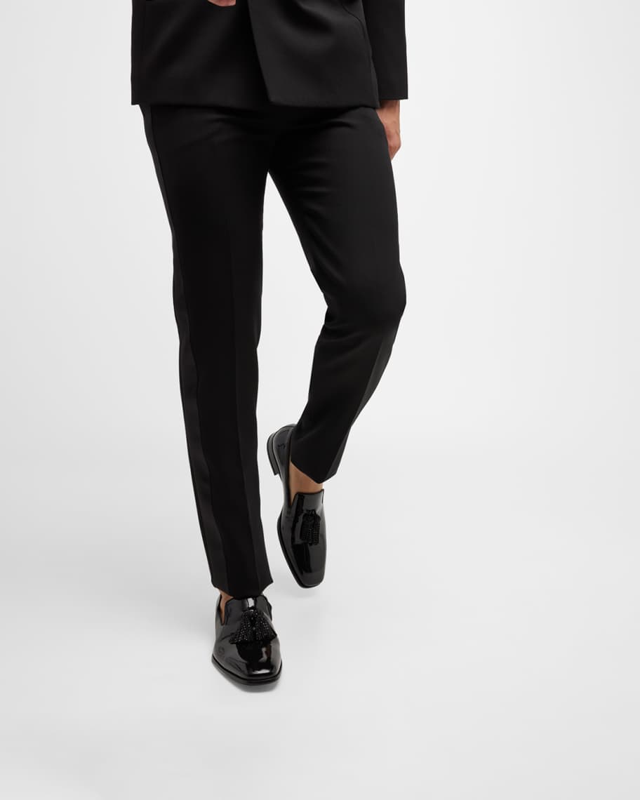 Image 2 of 6: Men's Foxley Patent Leather Crystal Tassel Loafers