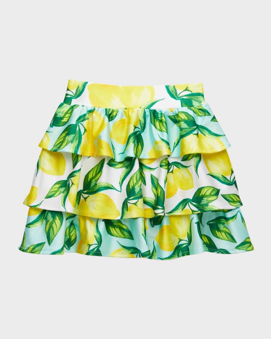 Terez Girl's Lemon Spritz Tiered Skirt, Size 4-6 | Neiman Marcus