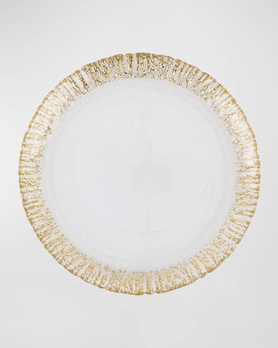Vietri Rufolo Glass Metallic Dinner Plate