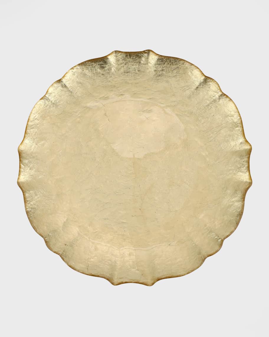 Vietri Baroque Glass Dinner Plate Gold