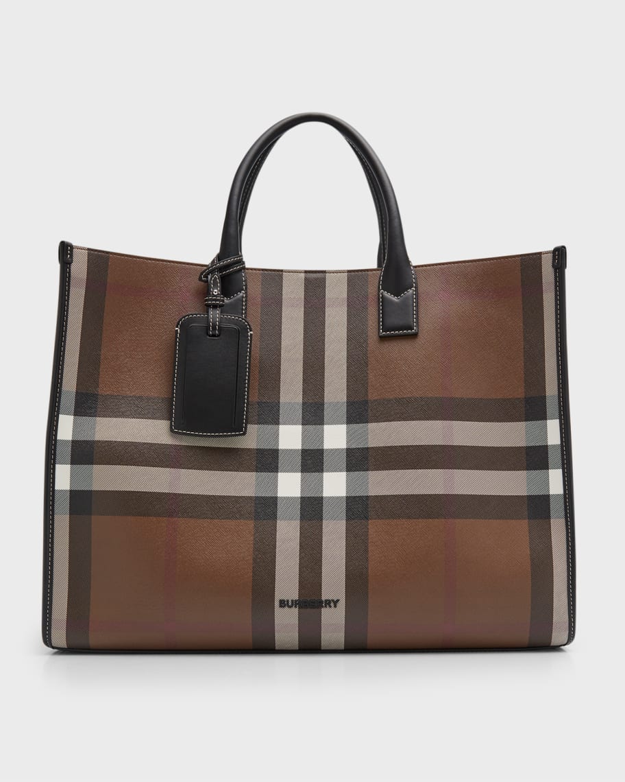 Burberry large london check briefcase sales
