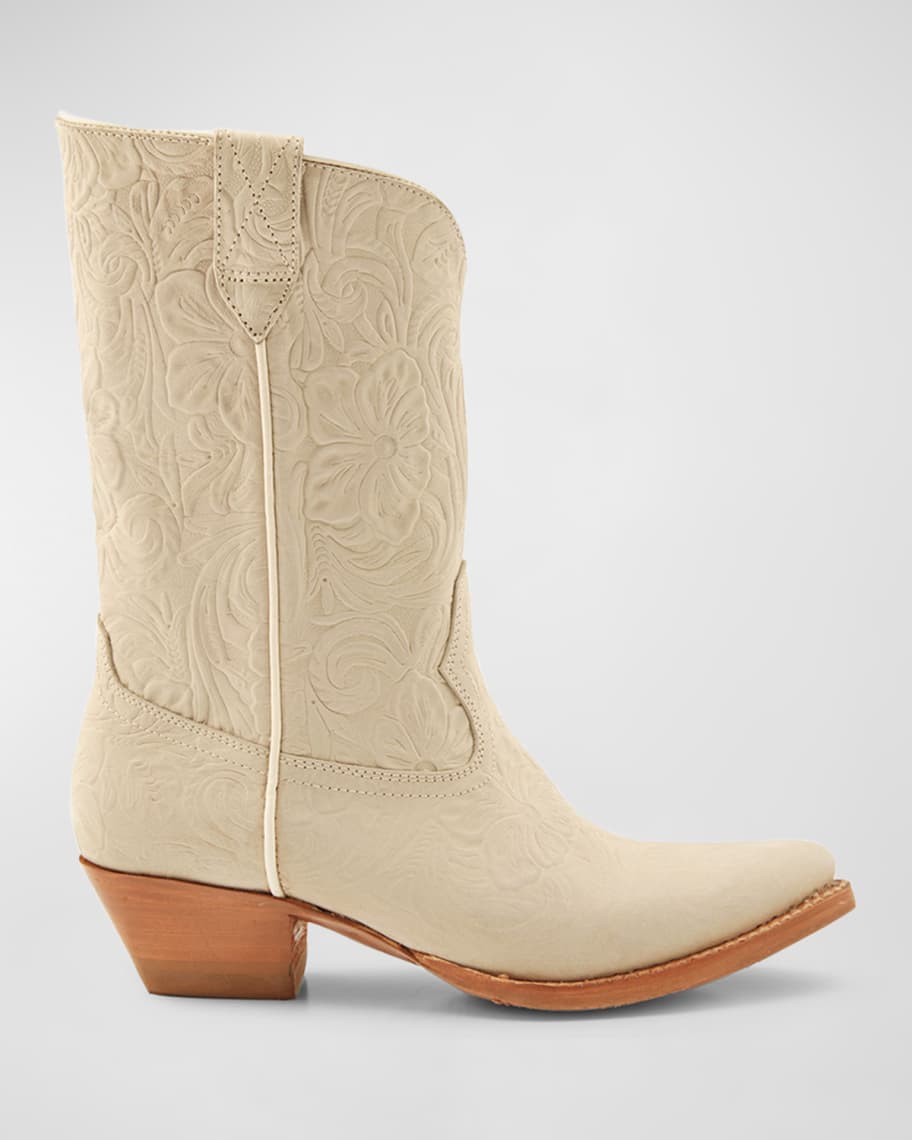 Frye Sacha Floral Mid Western Boots | Neiman Marcus