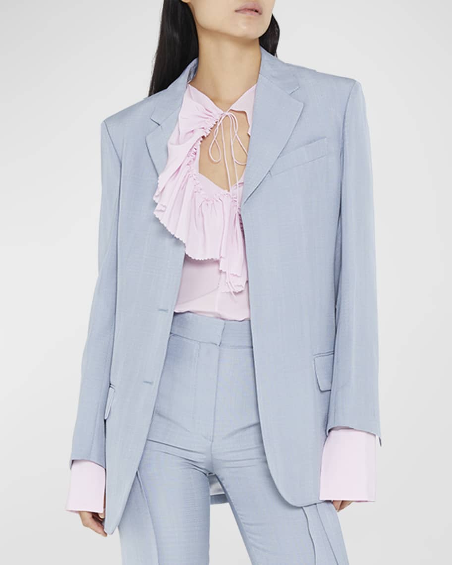 Victoria Beckham High Break SIngle-Breasted Boxy Blazer