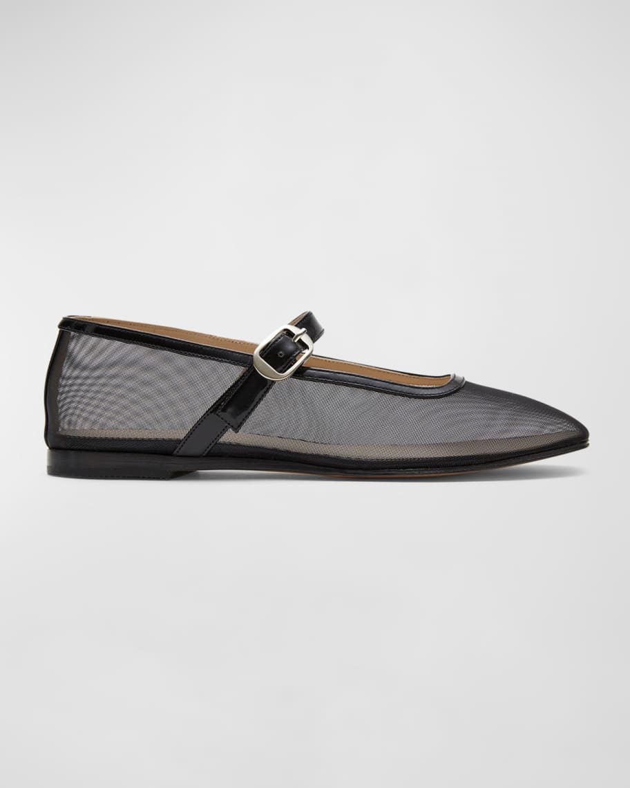 Le Monde Beryl Mesh Mary Jane Ballerina Flats | Neiman Marcus