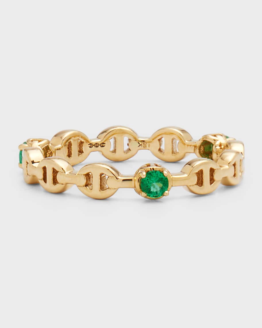 Hoorsenbuhs 18K Gold Emerald Micro Tri-Link II Ring | Neiman
