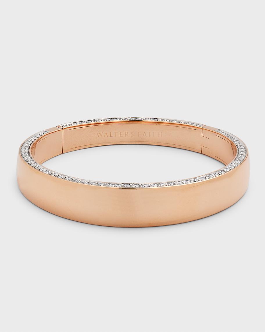 Walters Faith 18K Rose Gold Lytton Diamond Edge Bombe Bangle Bracelet ...