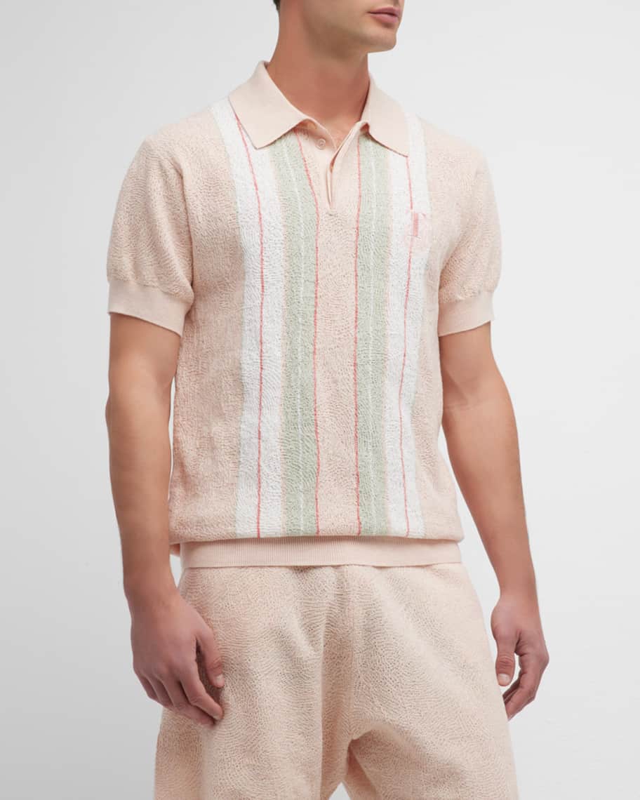 TWENTY Montreal Men's Identity Gauze Knit Polo Shirt Neiman Marcus