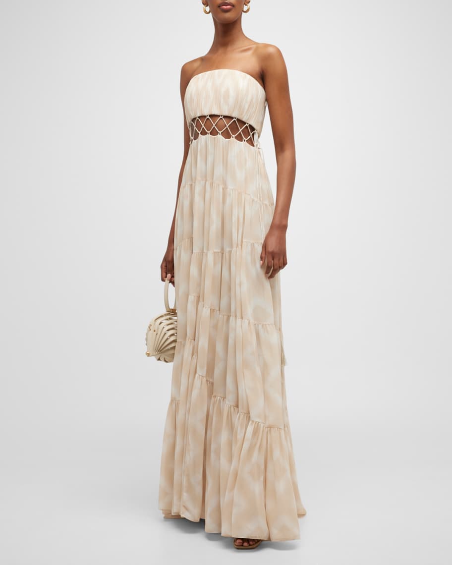 Cinq a Sept Cora Strapless Cutout Wais Gown | Neiman Marcus
