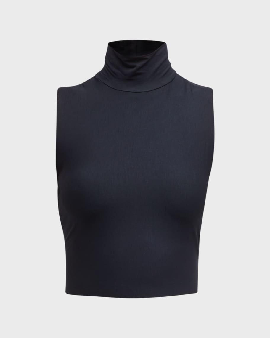 Davy Cropped Ribbed Turtleneck Tee